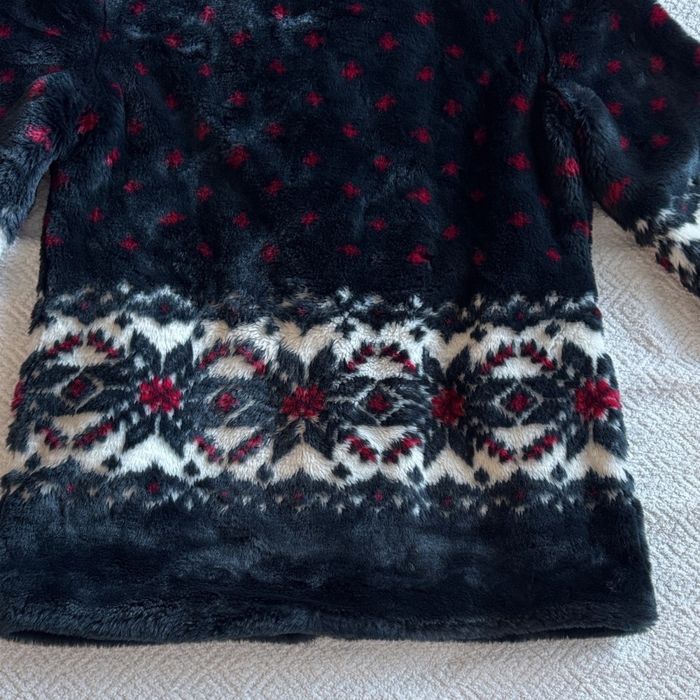 Black Mountain Cozy Black and Red Faux Fur Hooded Puffer Jacket Sz S - Picture 11 of 11